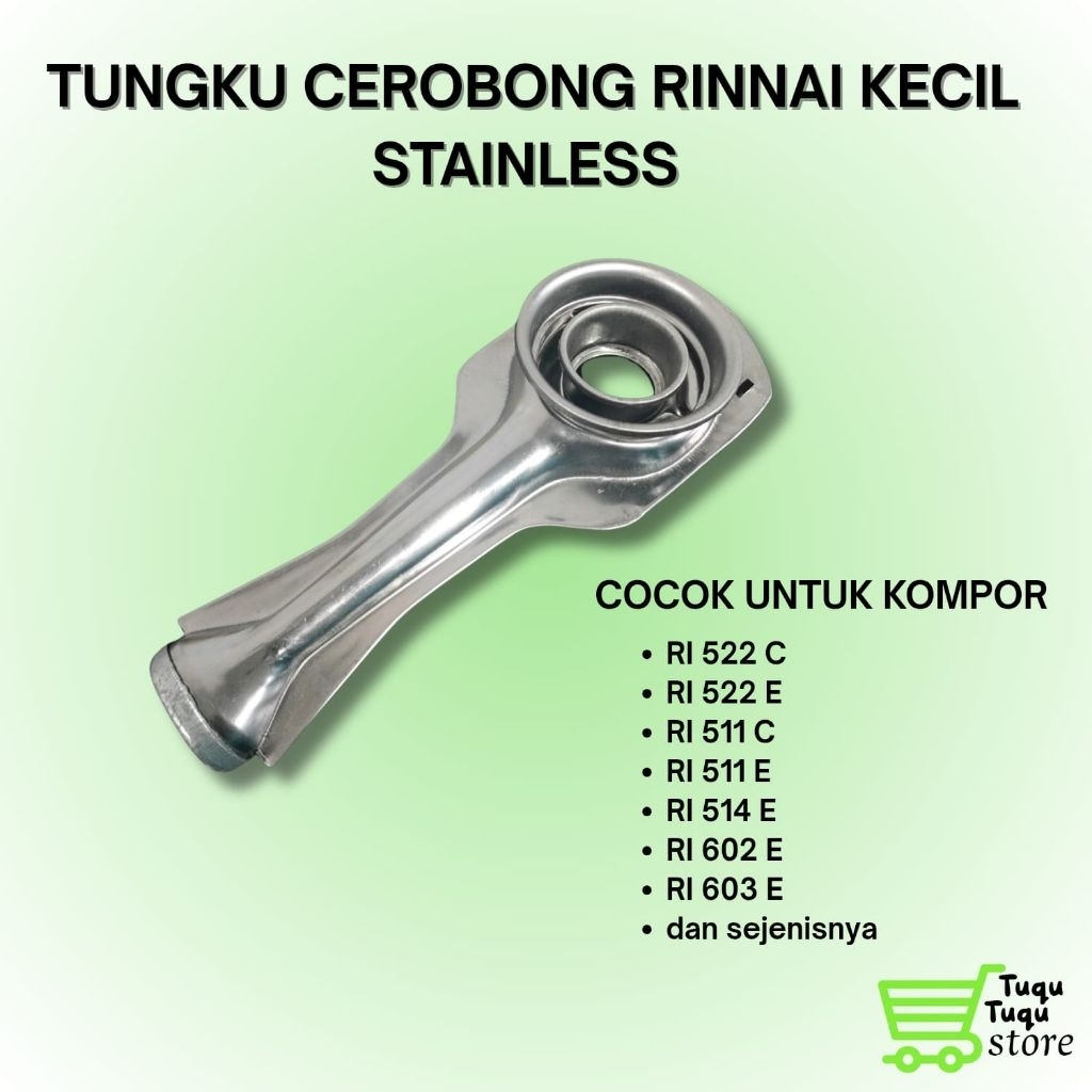 TUNGKU CEROBONG RINNAI KECIL STAINLESS / RINNAI KECIL PANJANG / KOMPOR GAS 2 TUNGKU