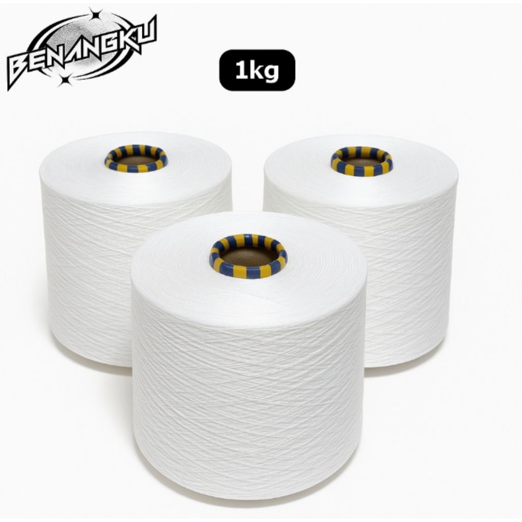 Benang Obras Putih Polyester 1 Kg / Benang Putih Obras Polyester 1 kg( 1000 Gram )