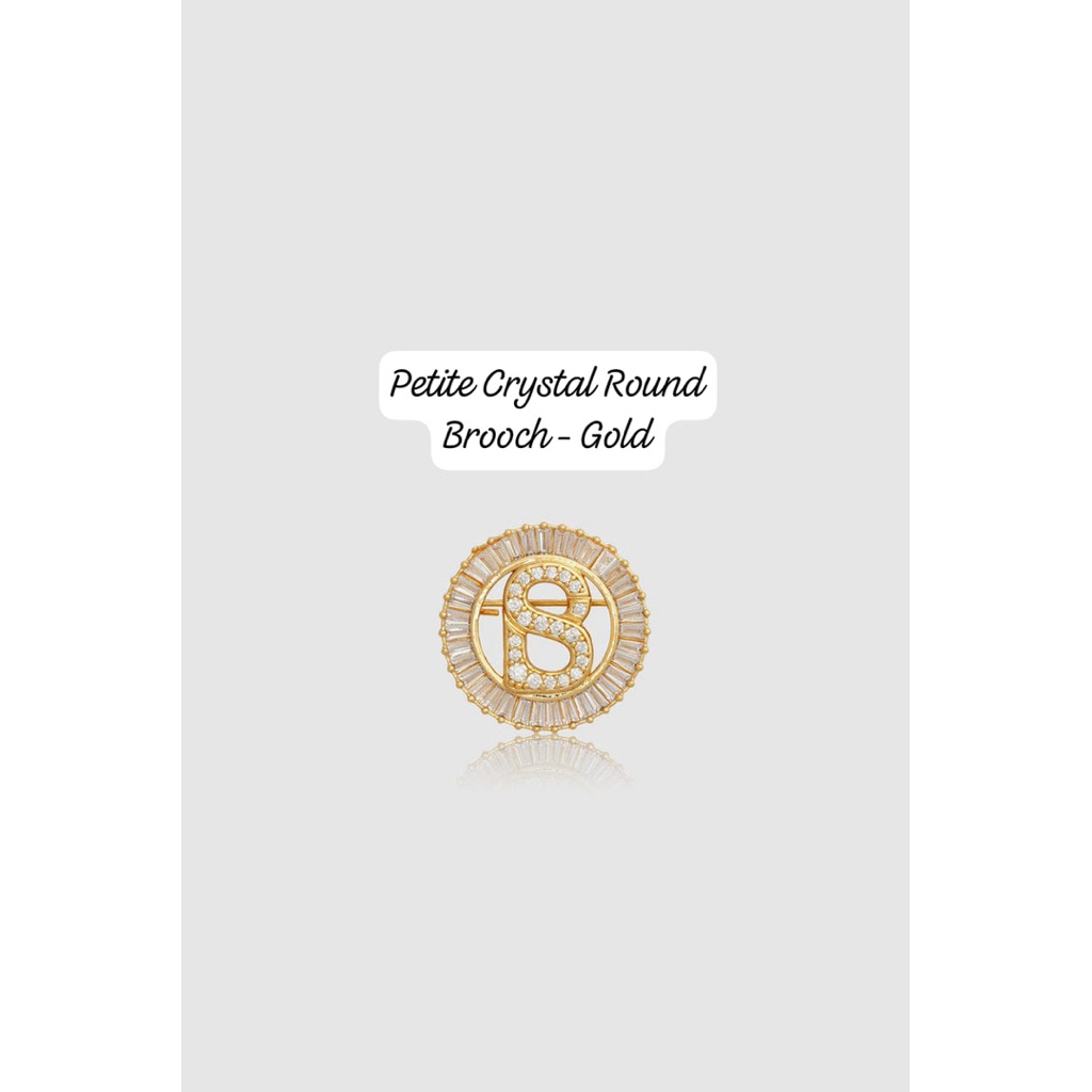 PETITE CRYSTAL ROUND BROOCH buttonscarves