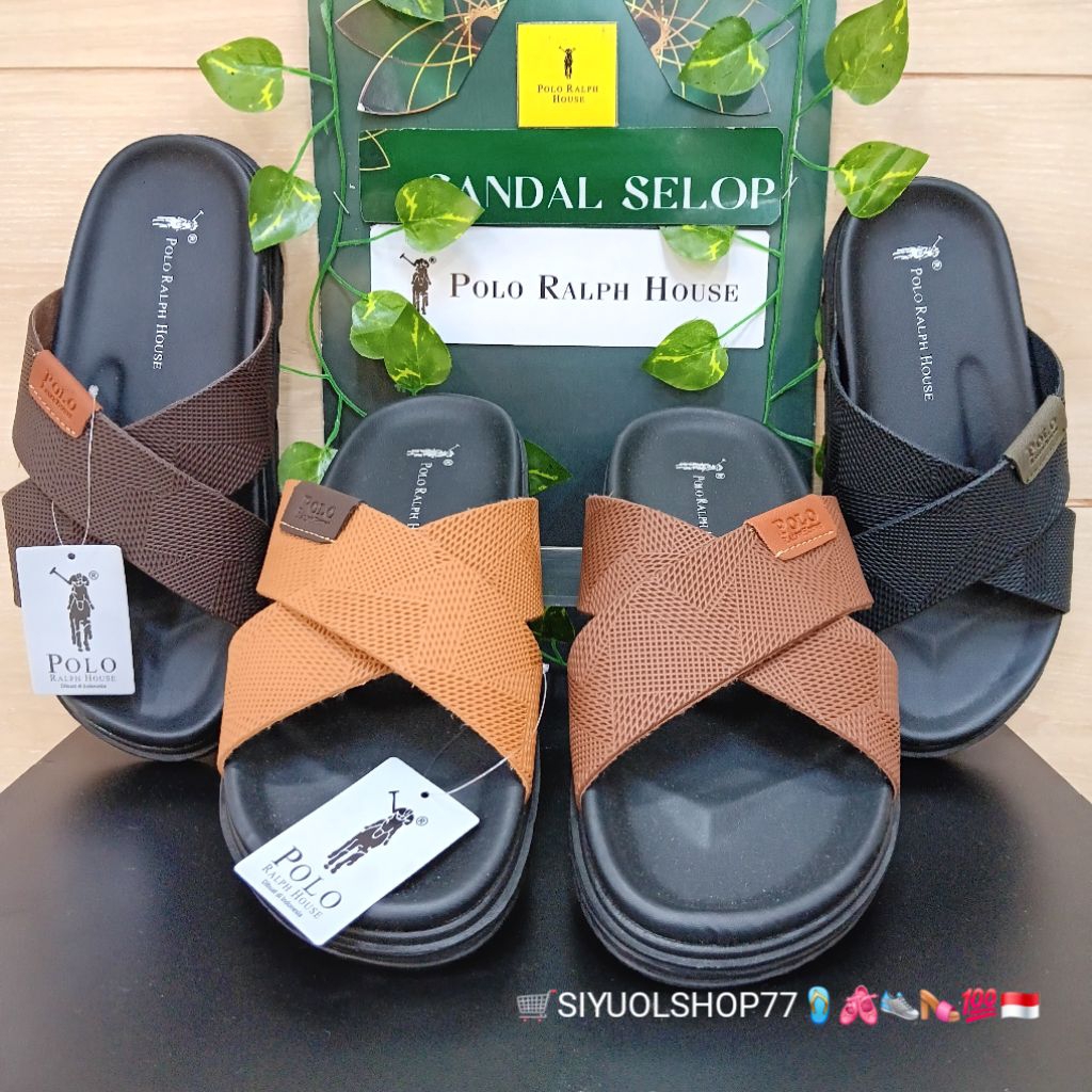 [Bisa COD/100% Original/Art DOMINIO 04] Sandal Pria POLO RALPH HOUSE/Sandal Casual Pria/Sandal Slide