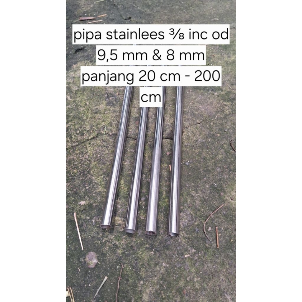 pipa stainlees od 9,5 mm & pipa stainlees od 8 mm