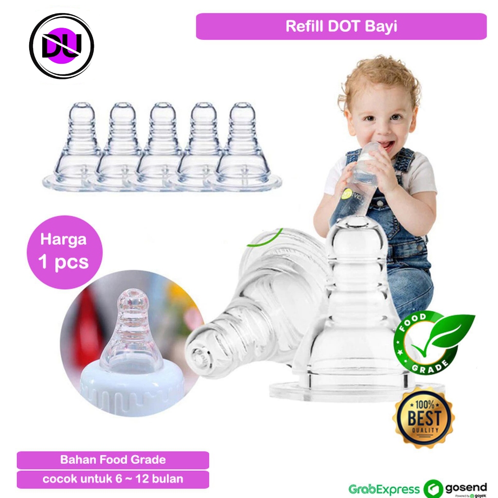 Puting Dot Bayi Peristaltic Pigeon Bahan Silicon BPA Free Dot Lembut Susu Puting Bayi Refill Dot Bay