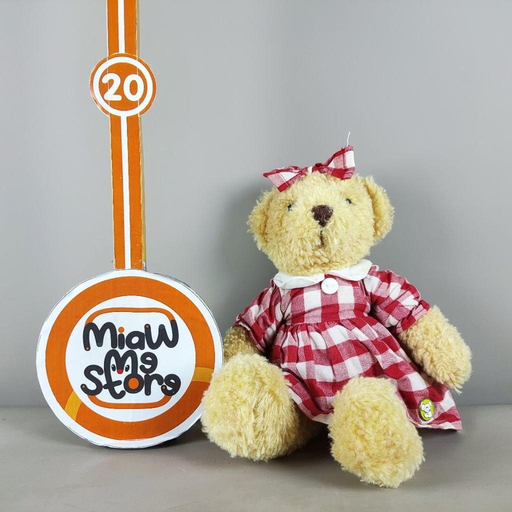 Boneka Teddy Bear Baju Kotak Merah Original Teddy Bear Museum