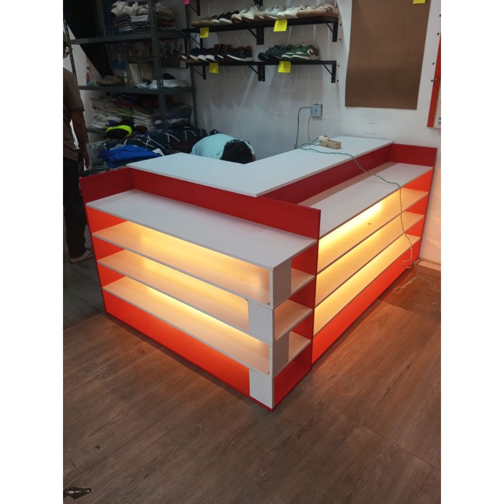 MEJA KASIR L TOKO/SWALAYAN MODERN MINIMALIS