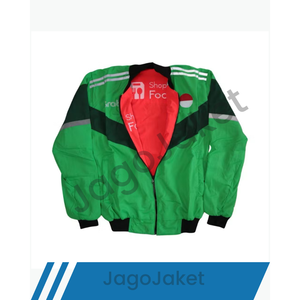 JagoJaket - Jakeet Bolak Balik Grab - Shp Pria Bomber Waterproof | Anti Air | Reflektif | Anti Gerah