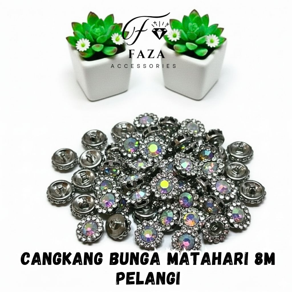 [100 Pcs] Cangkang Bunga Matahari 8MM Ab/Pelangi / Diamond Cangkang / Mute Cangkang / Payet Cangkang