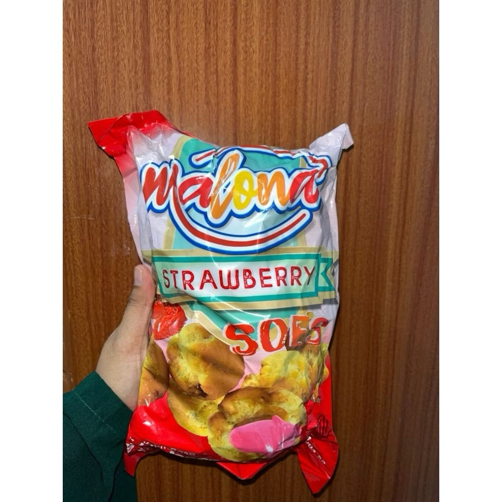 Snack Viral Malona Soes Coklat Dan Strawberry 500Gr Tbk