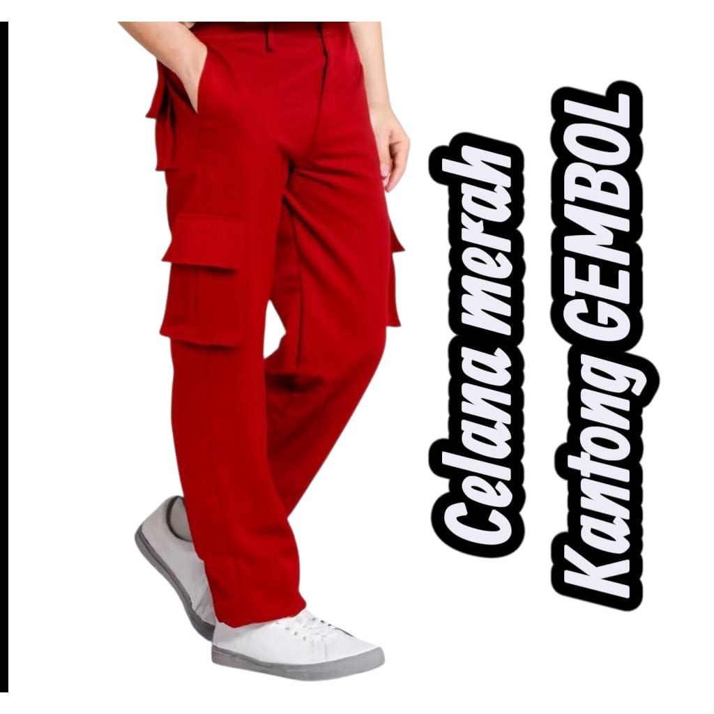Celana SD Panjang Merah CARGO/GEMBOL/PDL seragam sekolah