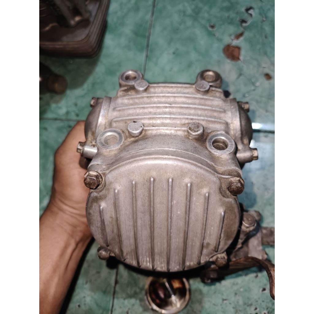head kop deksel set isi Kawasaki ZX 130cc barang masih bagus ORI bawaan copotan cabutan lepasan moto