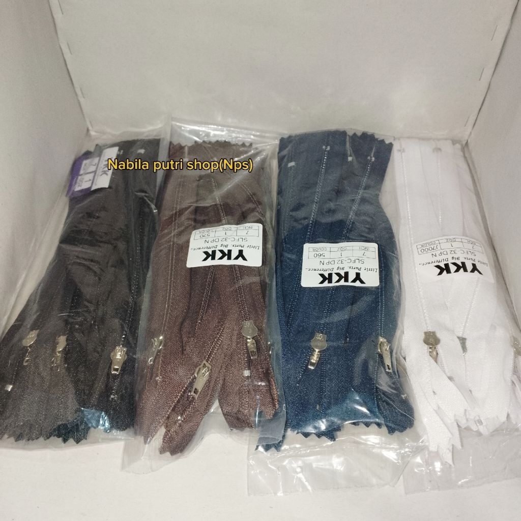 resleting ykk big 7 inch, resleting ykk lusinan, resleting celana bahan lusinan, resleting celana ka