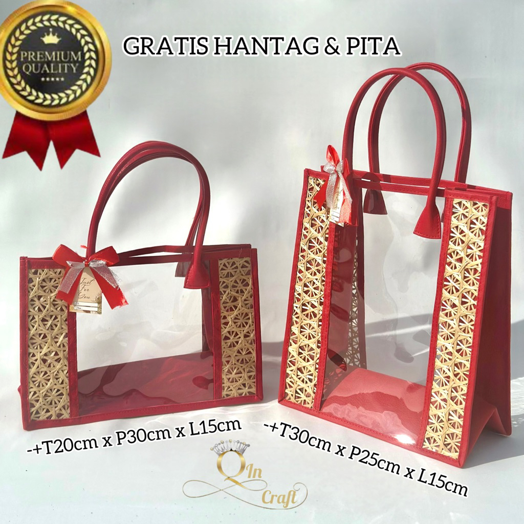 Tas Hampers MIKA BAMBU SISI GRATIS HANGTAG DAN PITA tas anyaman parcel goodiebag lebaran idul fitri 