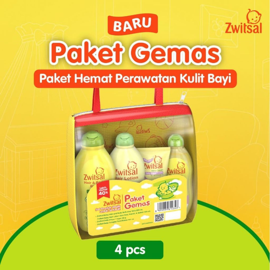 Paket Gemas - Zwitsal Paket Perawatan Kulit Bayi - Sabun Cologne Hair Lotion Diaper Cream