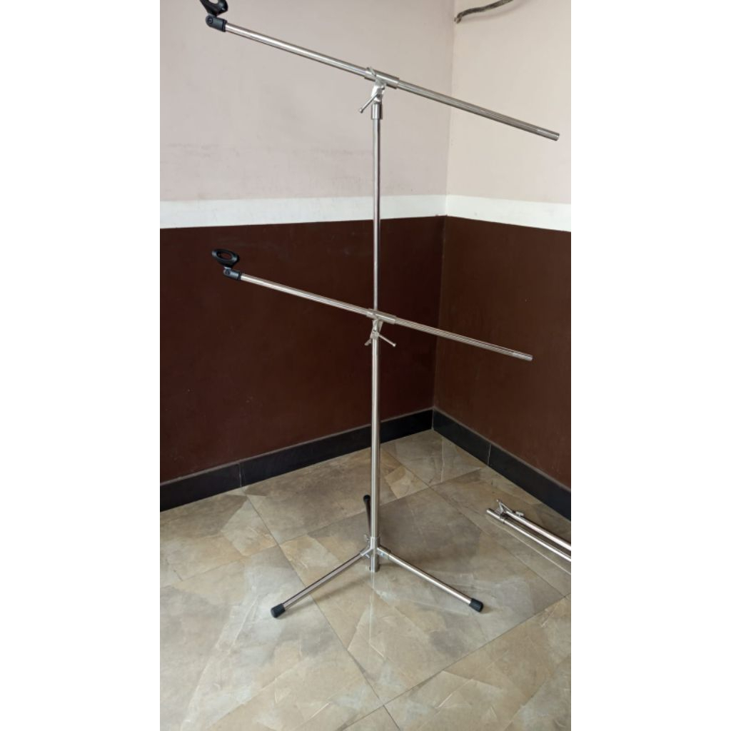 STAND MIC stenles isi 2 buat imam masjid atau tamborin orkes