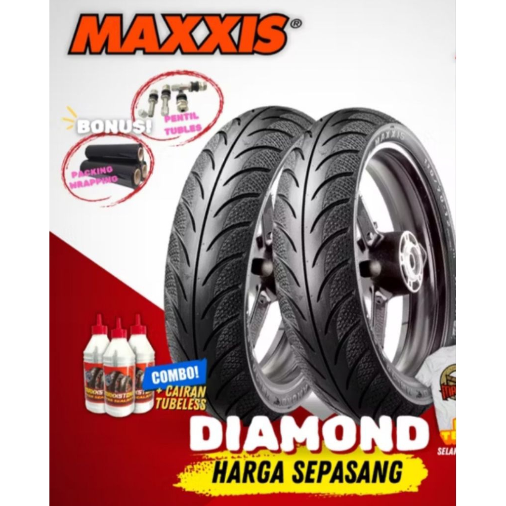 Ban motor metic ring 14 merk MAXXIS DIAMOND. ban tubeless