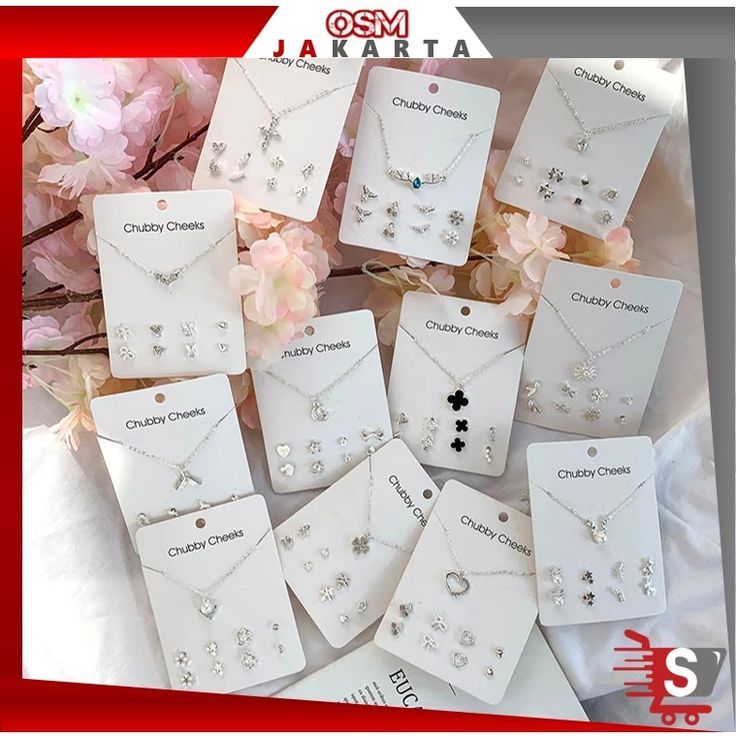 Kalung Anting Set / Kalung Anting Set Fashion Wanita Korea Aksesoris Murah / Aksesoris Kalung Anting