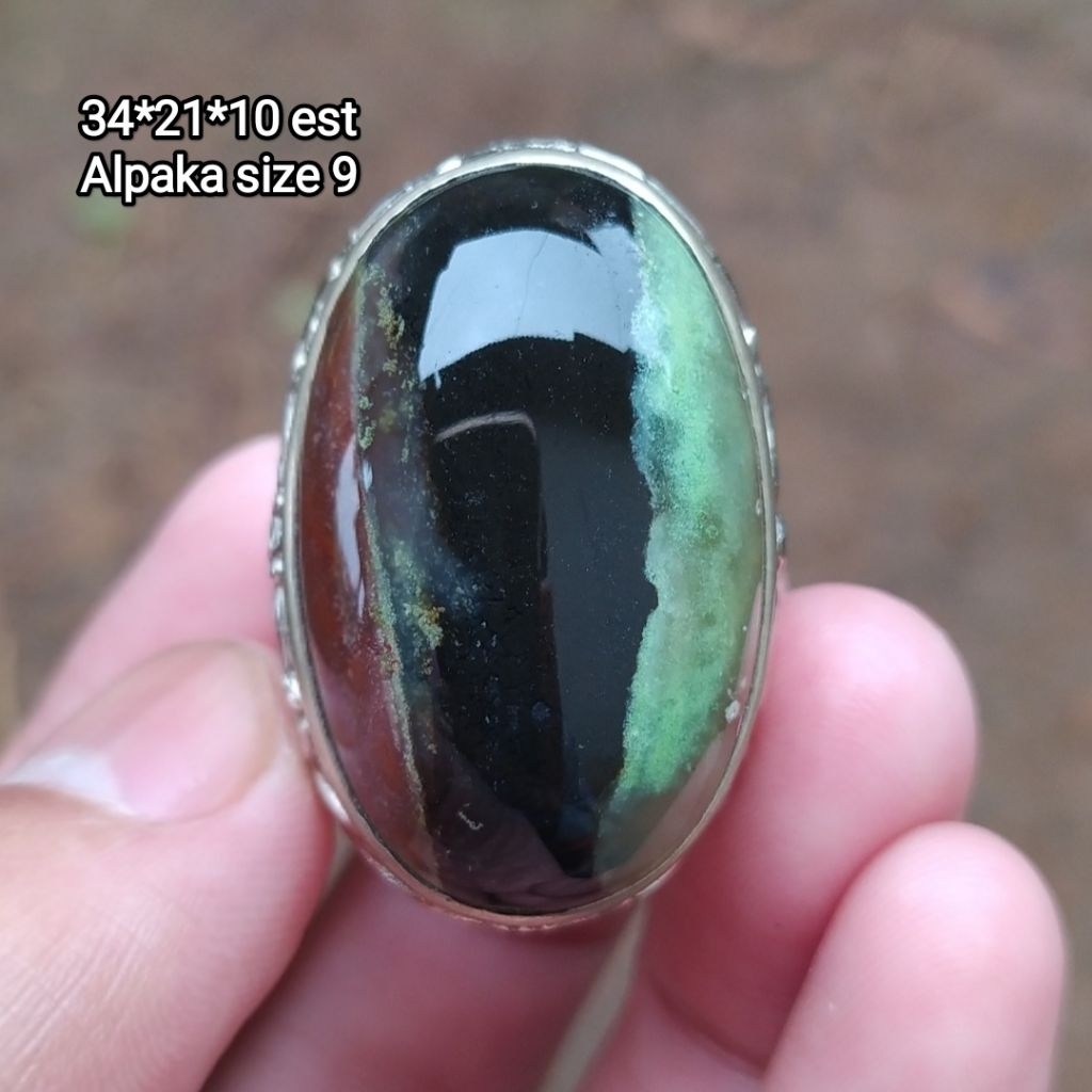 (BISA COD) Cincin Batu Akik Pancawarna Garut Odim Ukuran Jumbo