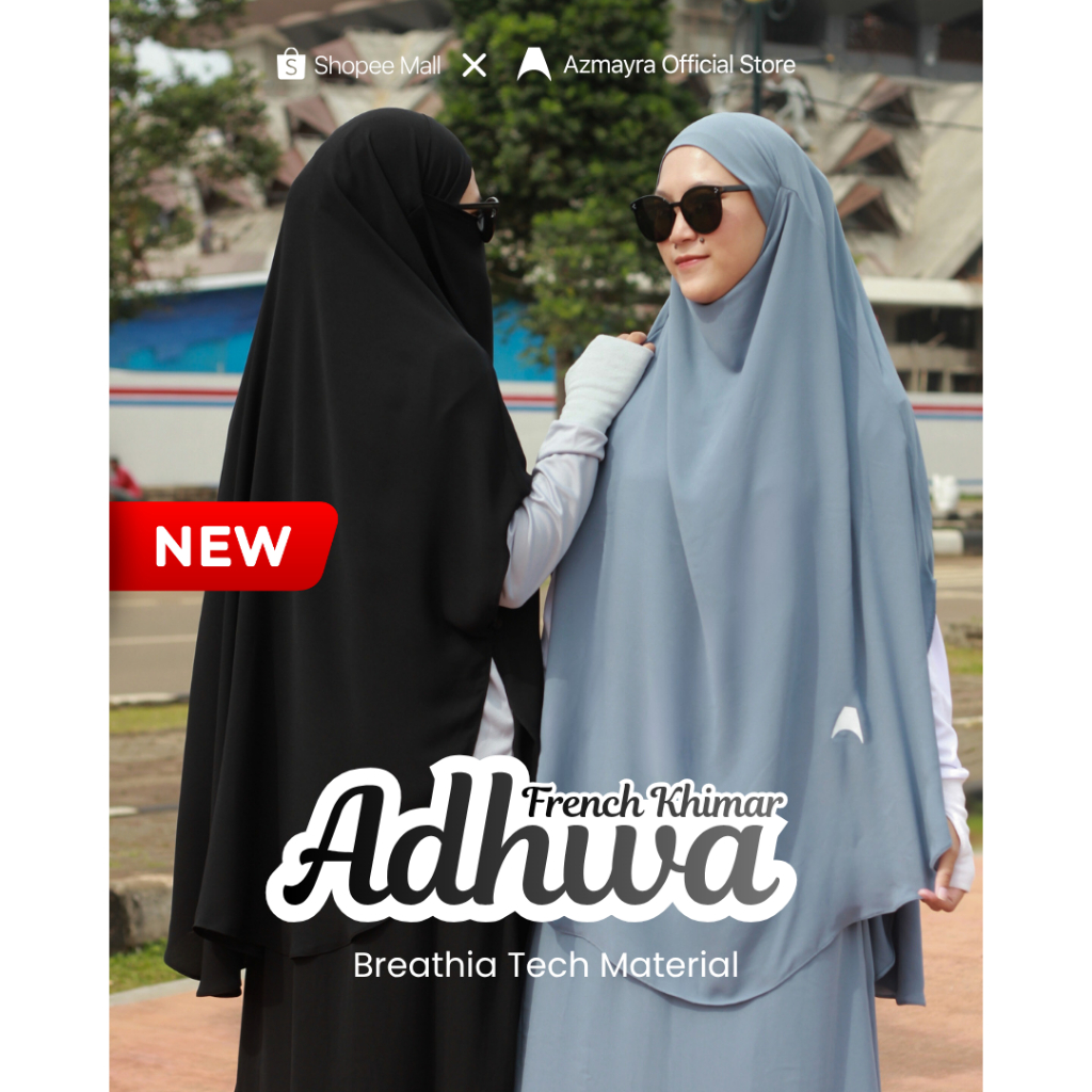 AZMAYRA Adhwa Khimar Daily Sport Azmayra – Khimar Ringan, Flowy, Tali Adjustable