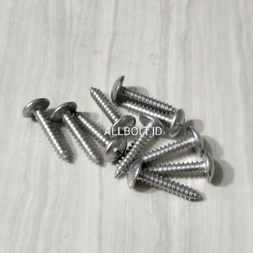 (paket 10biji) Baut ulir cacing 5x25 stainless anti karat