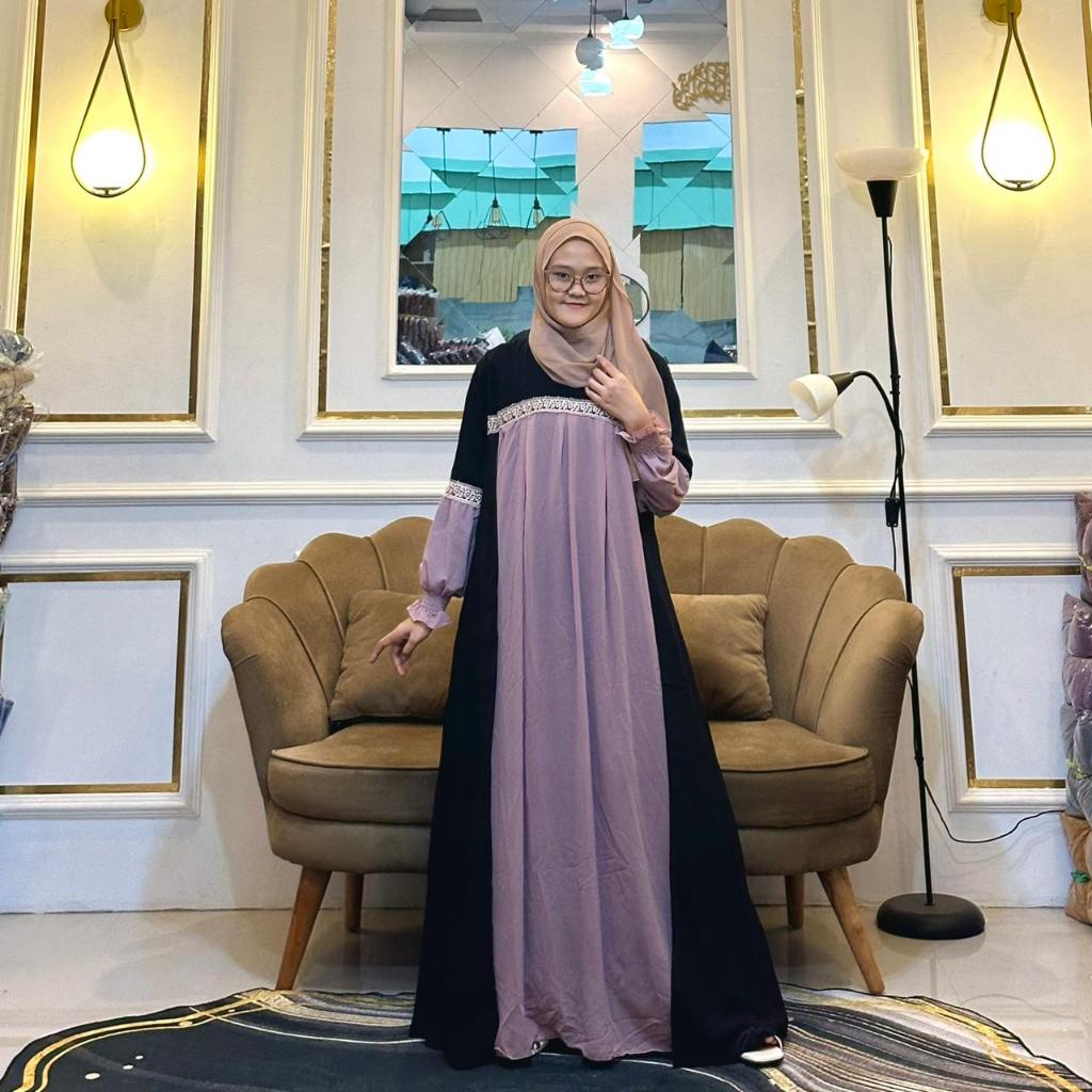 Gamis Ceruty Babydoll Polos Premium Gamis Renda