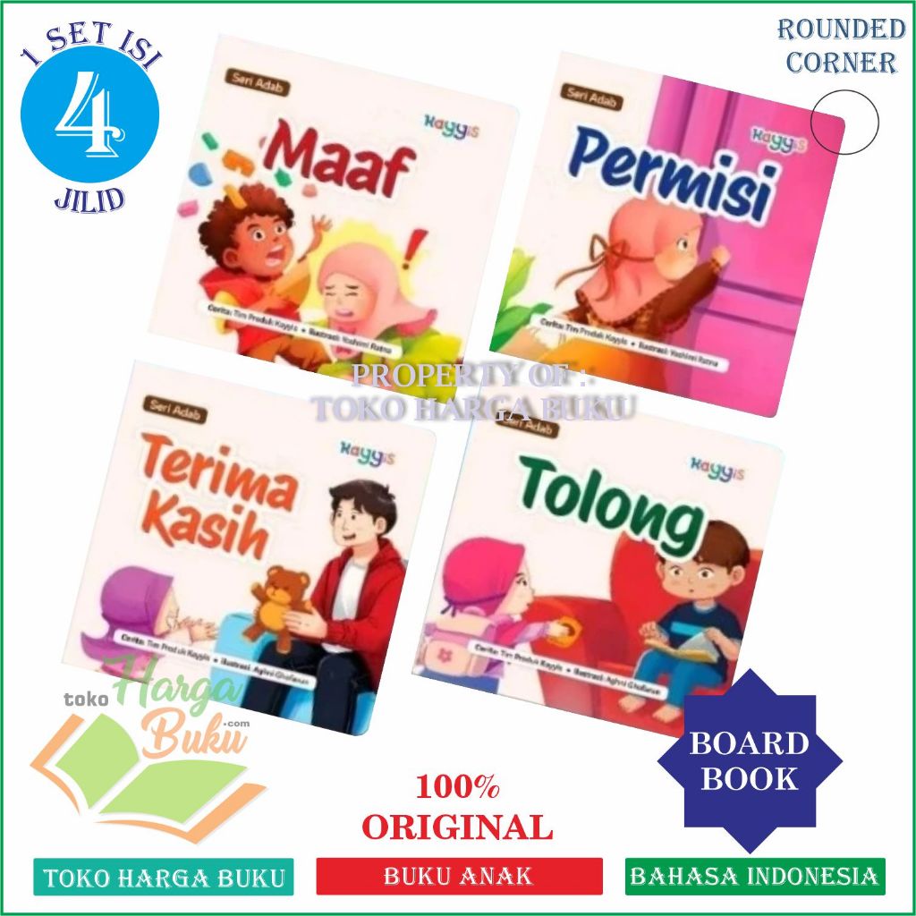 4 Magic Words Seri Adab Board books ORIGINAL Buku Cerita Anak Muslim FULL COLOR Boardbook - Kayyis