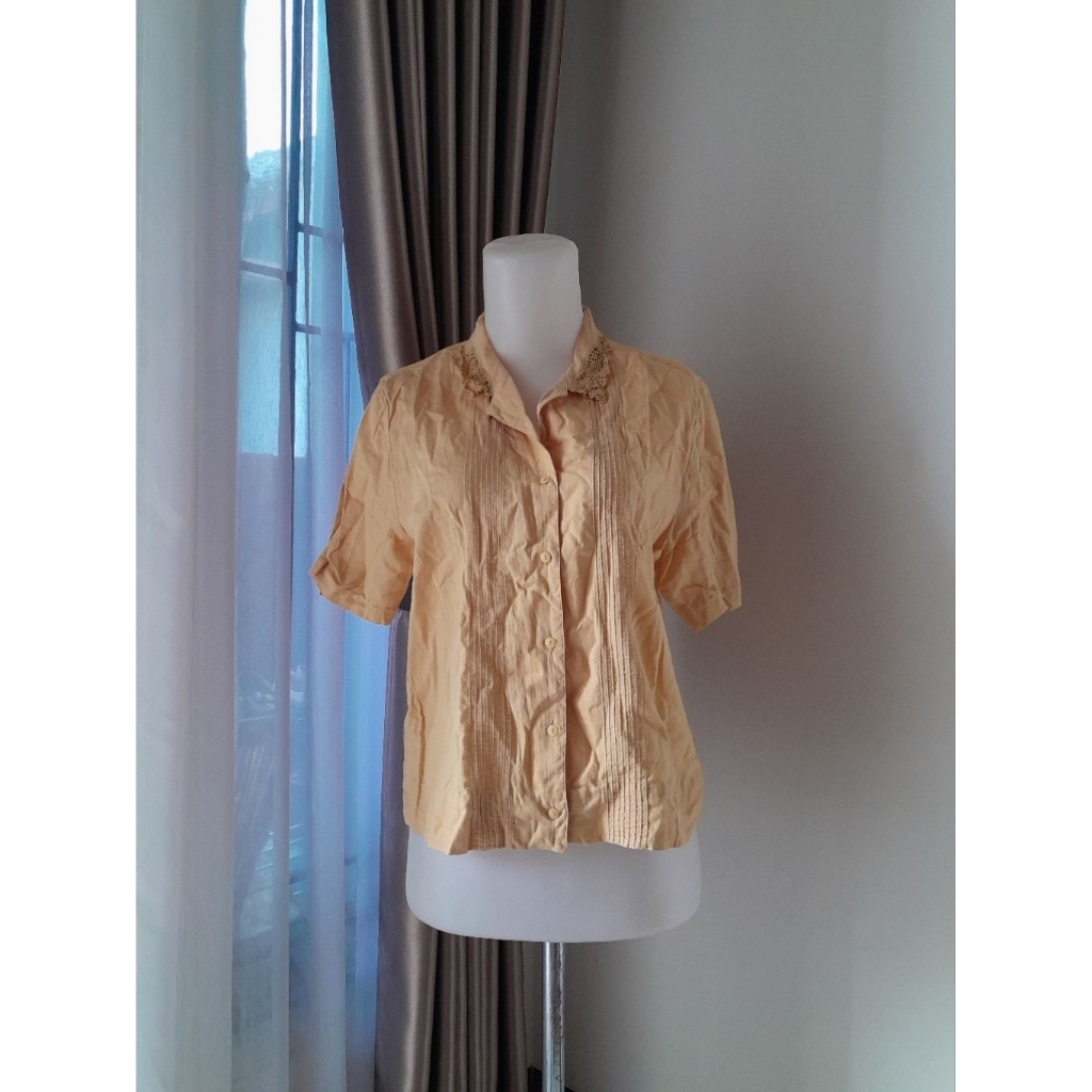 Kemeja Blouse Mustard, Mustard Blouse,