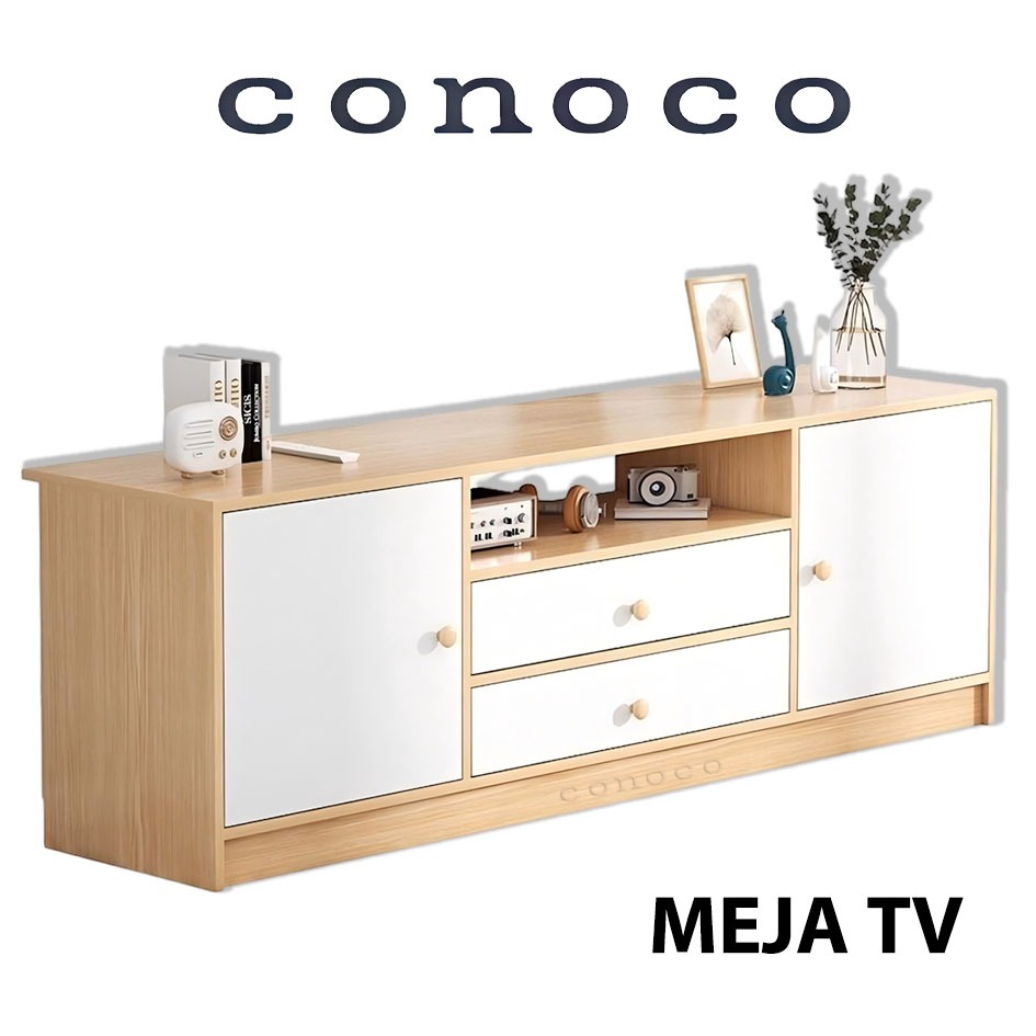 CONOCO Meja TV Rak TV Kayu Lemari TV Serbaguna Minimalis Jumbo Meja TV Minimalis TV Minimalis Modern