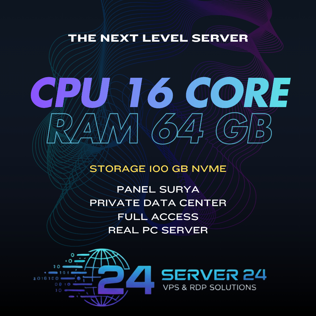RDP VPS [SOLAR PANEL] Anti Suspend Server 16 Core 64 GB RAM Full Garansi - High Performance Trading 