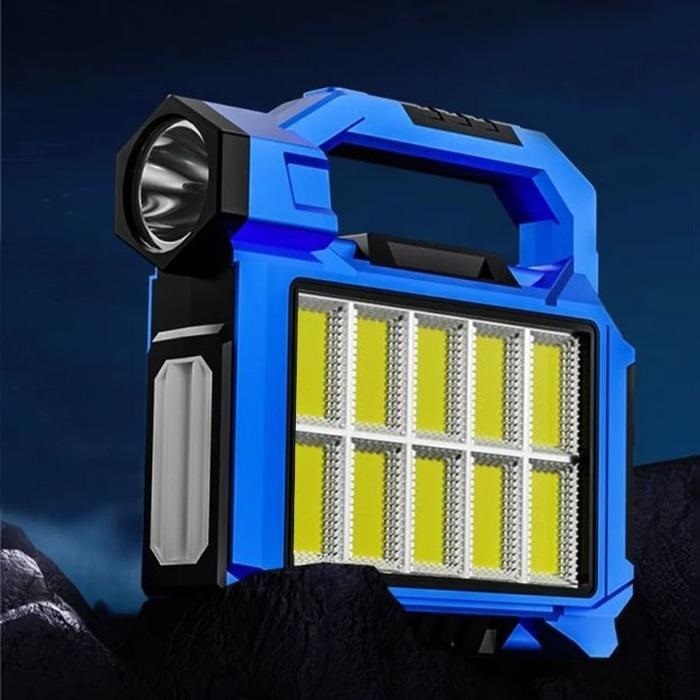 Lampu Emergency Tenaga Surya F-915 3 Mode Lampu Led Solar Cell Panel Lampu Senter Bisa Cas Hp Co