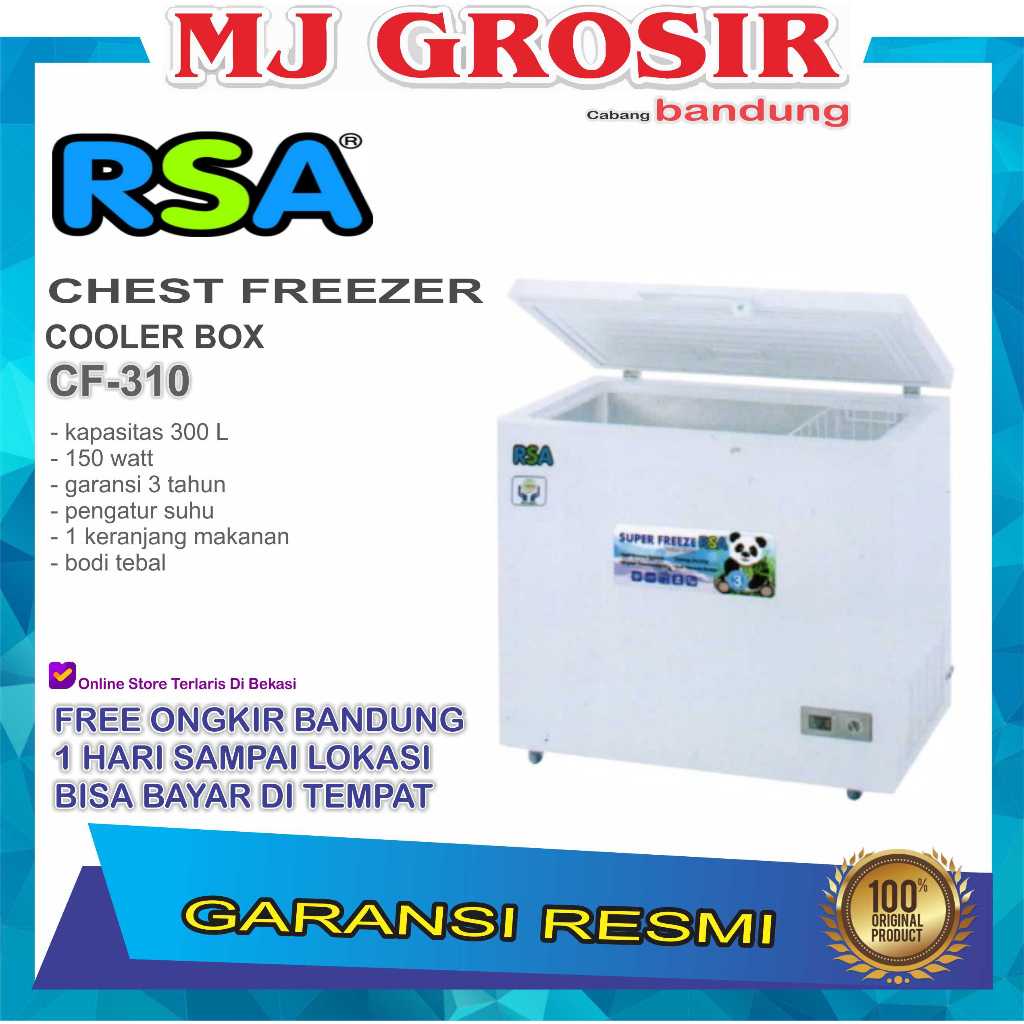 RSA CF 310 CHEST FREEZER BOX 300 L LEMARI PEMBEKU 300 LITER BY GEA