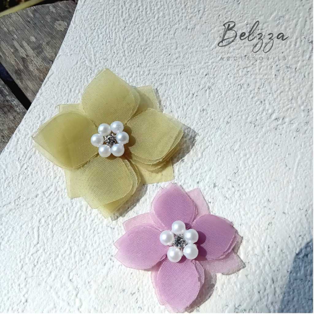 Hiasan Bunga Organza Elegan Multifungsi ,bunga sakura, kain organza,Bunga Kain Organza Mini Hiasan K