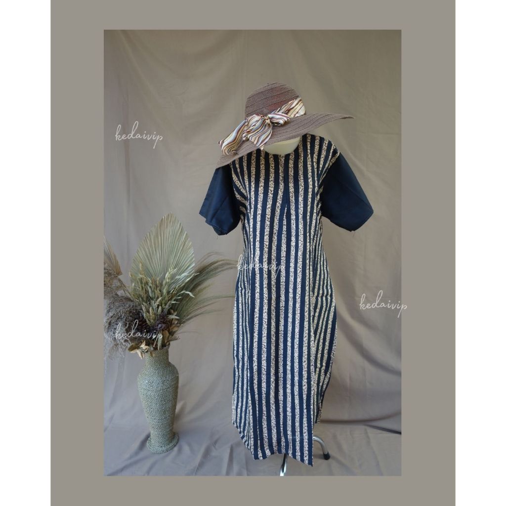 Daster Garis Pendek Kekinian