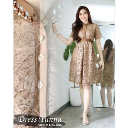 Dres Yunna Terbaru Dres Pesta Elegan Baju Natal Imlek Tahun Baru | Seragam Natal Keluarga Dres Natal