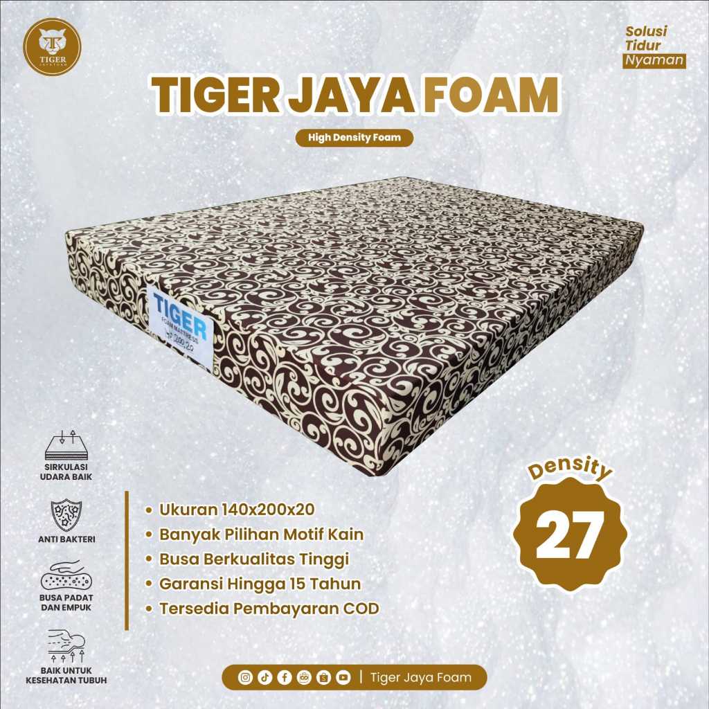 Kasur Busa Super D27 Ukuran 140x200 Tebal 14 dan 20 cm Garansi 15 tahun