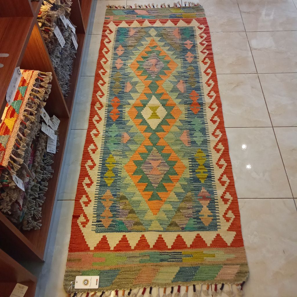 LK12 KILIM TURKI 100% HANDMADE 187x70cm / KILIM KARPET TURKI ORI LIMITED
