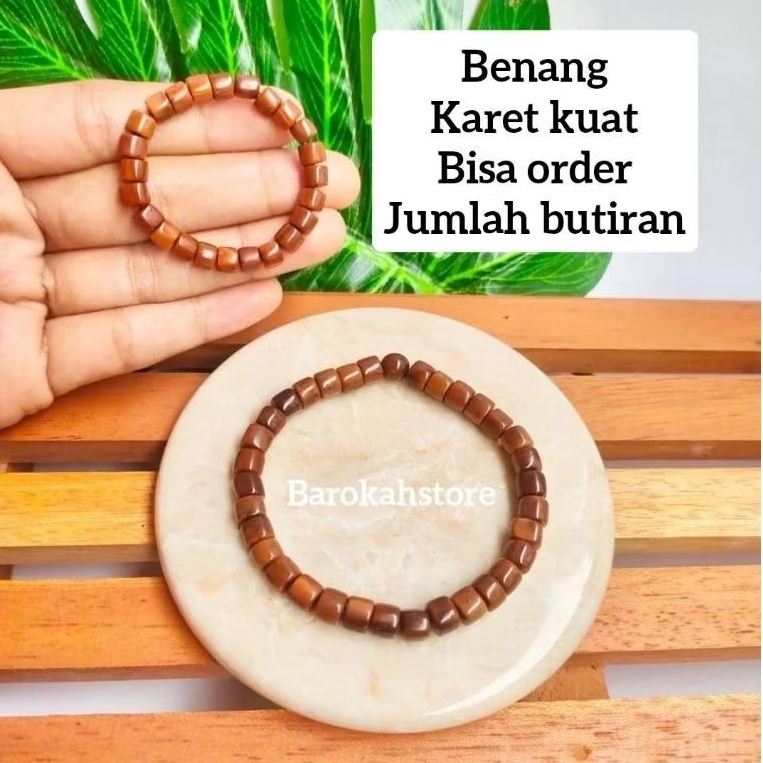 Gelang benang karet marjan kokka coklat bisa pesan isi jumlah butiran kaukah quality premium asli