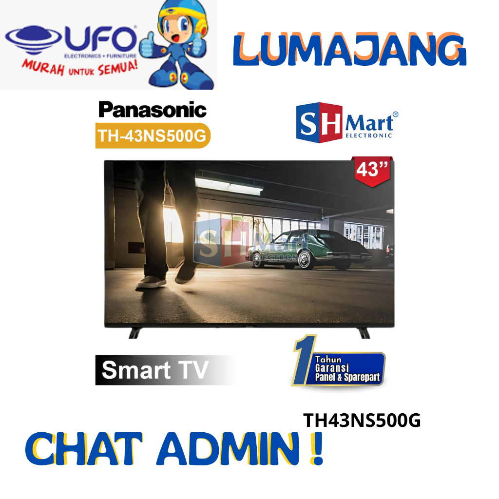 TV PANASONIC 43 INCH TH-43NS500G / 43NS500 SMART ANDROID DIGITAL TV FULL HD BORDERLESS DESIGN GARANS