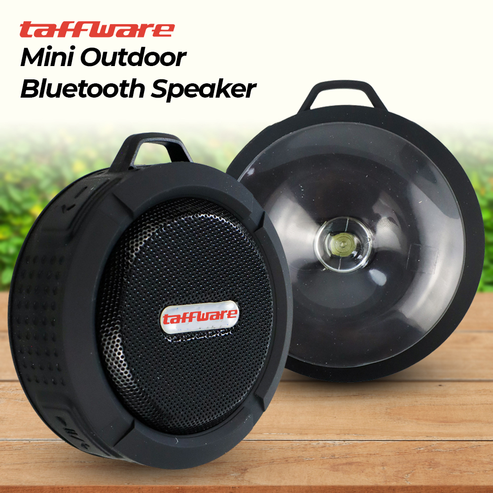 Taffware Speaker Bluetooth Portable Mini Stereo Outdoor Waterproof 5W C6 Black | C 6 C6 Speaker Wire