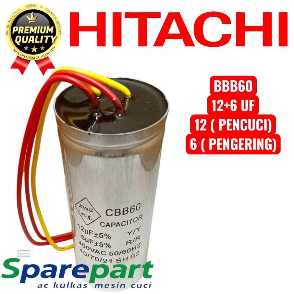 kaapsitor mesin cuci hitachi 2 tabung
