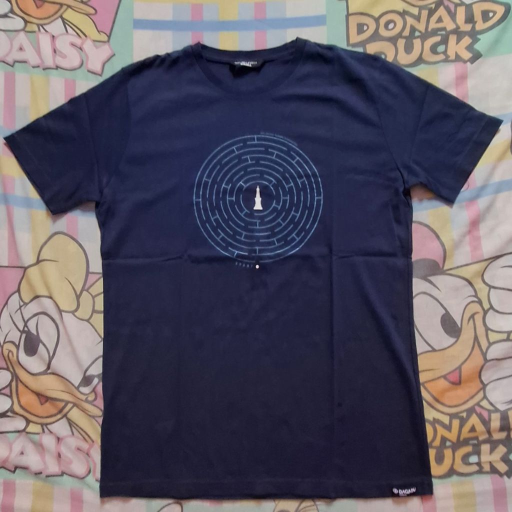 Kaos Dagadu Titik Nol Jogja Biru Navy Preloved Original