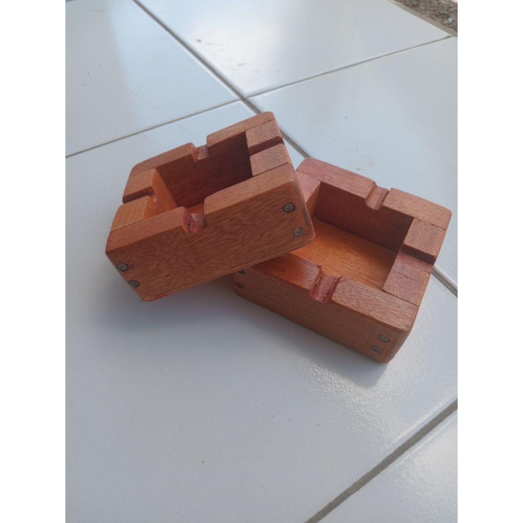 Asbak kayu kotak- asbak rokok kayu kotak aetetik- asbak kotak murah ukuran 10 cm