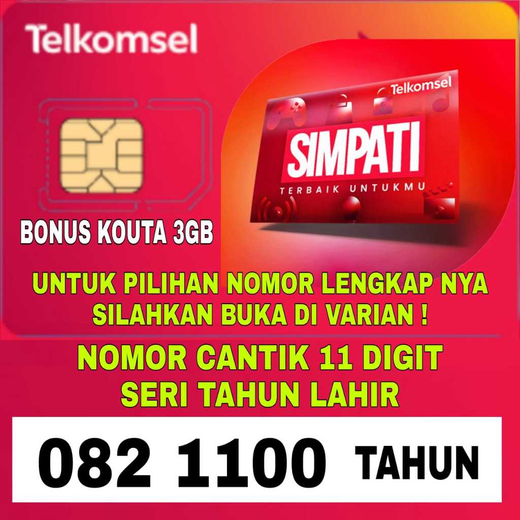 Nomor cantik kartu perdana simpati 11 digit seri tahun