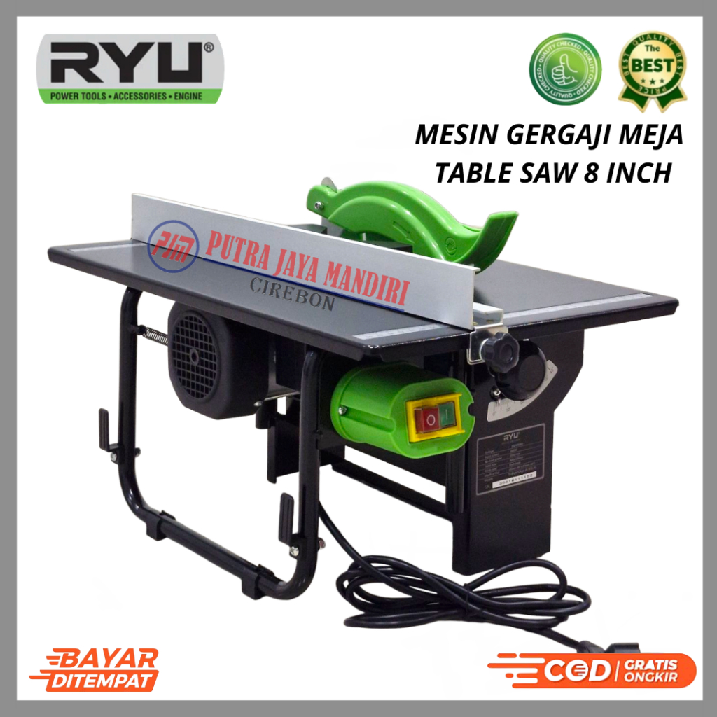 Ryu Mesin Gergaji Kayu Meja Table Saw 8 Inch RTS 8 100% Original Bergaransi