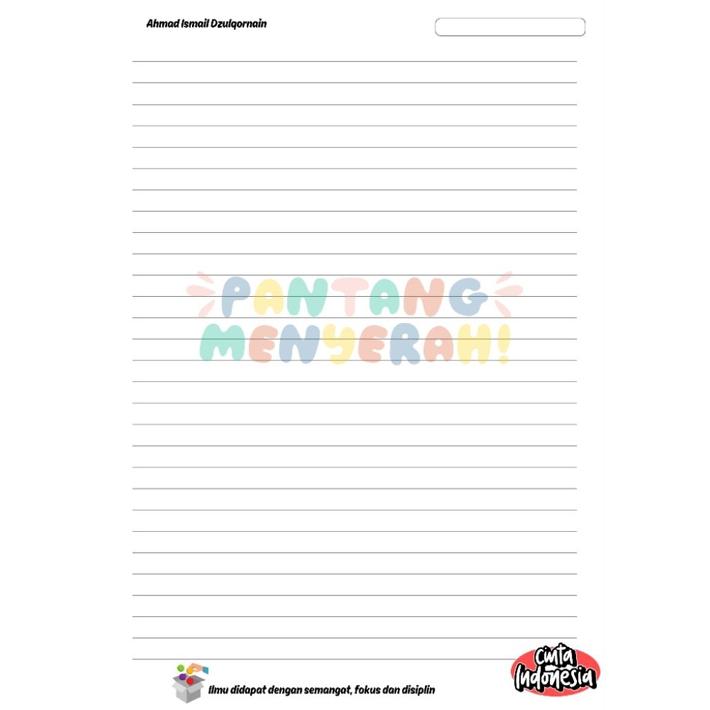 BUKU TULIS CUSTOM NAMA, ANAK SD. Free kata-kata motivasi disetiap halaman