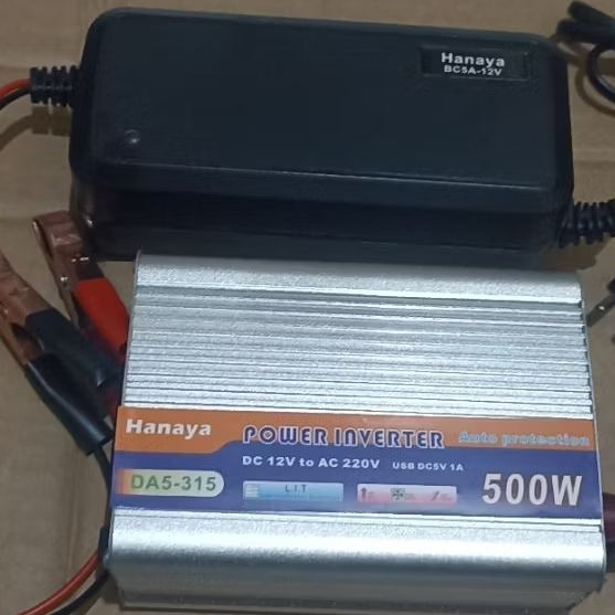 Power Inverter 500 Watt Plus Charger Aki 5 Ampere