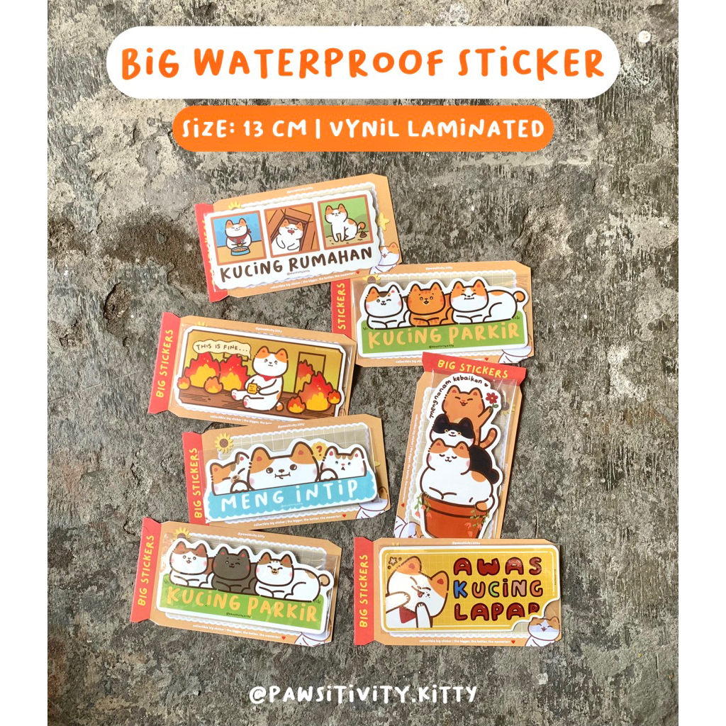 Big Waterproof Sticker Stiker Kucing Jumbo