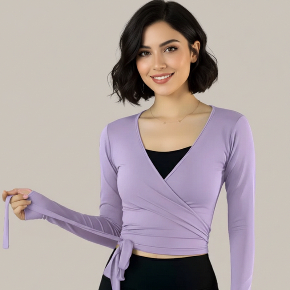 J3 ALCTOP CROP LONGSLEEVE BAJU YOGA PILATES ATASAN SENAM WANITA SPORT GYM INDOOR