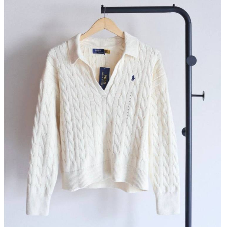 Ralph Lauren polo cable knit sweater in ivory