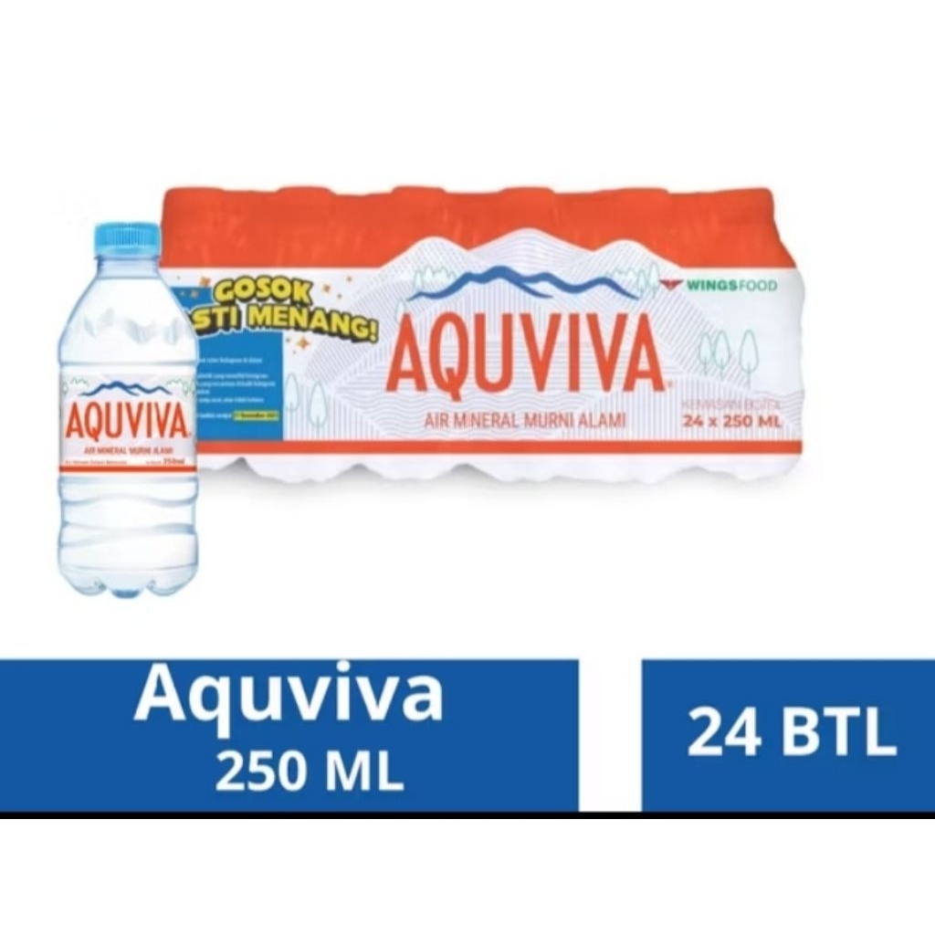 Air Mineral / Air Minum / Air Kemasan Botol AQUVIVA AQUAVIVA 250ml 1pack 24botol
