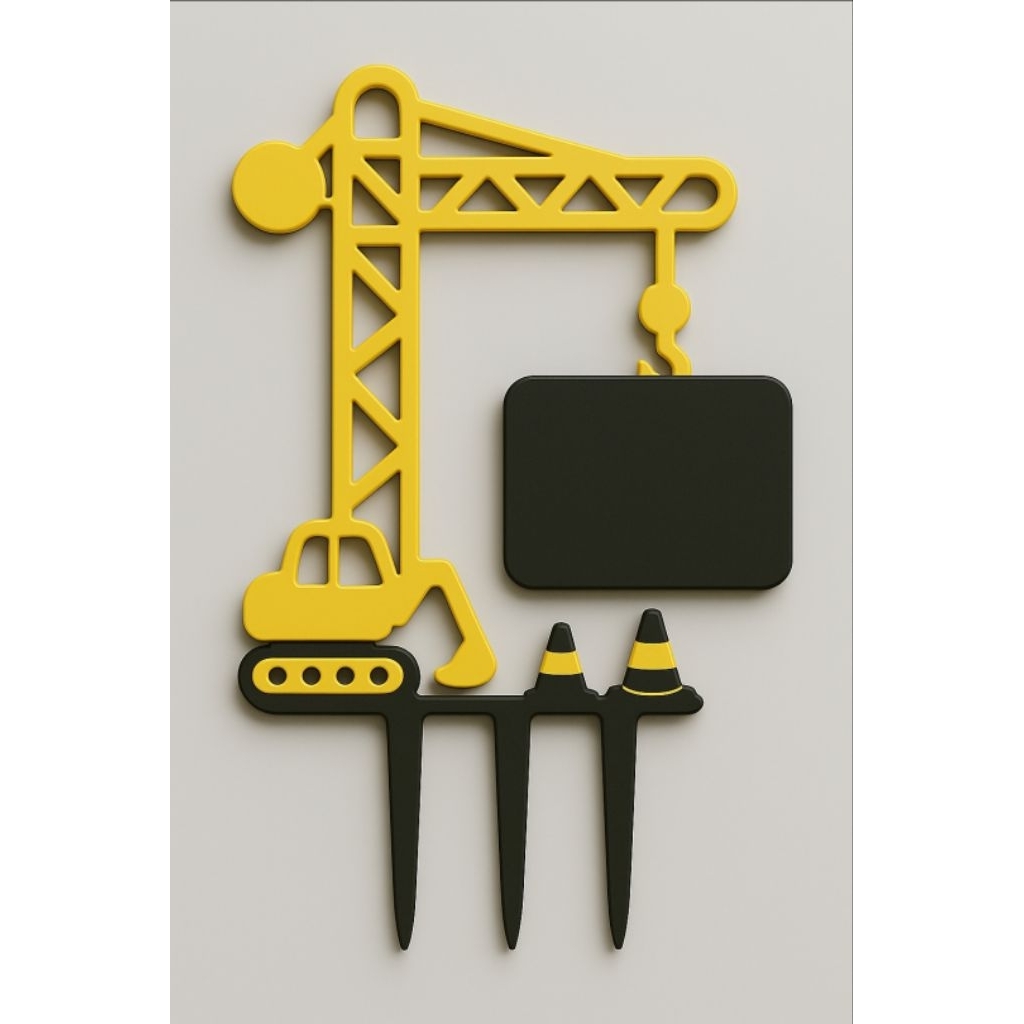 TOPPER KUE ULANG TAHUN CUSTOM NAMA EXCAVATOR