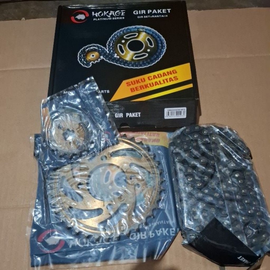 Gear Paket HOKAGE SMASH NEW - 36T-14T /104L-428H Gir set Rantai Smash/Shogun dll